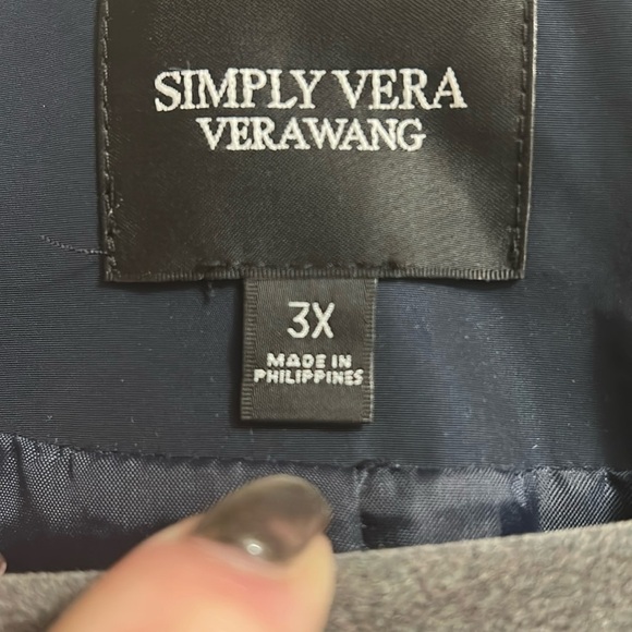 Simply Vera Vera Wang Blue Trench Coat with Bow Detail COAT ONLY! - Picture 2 of 8